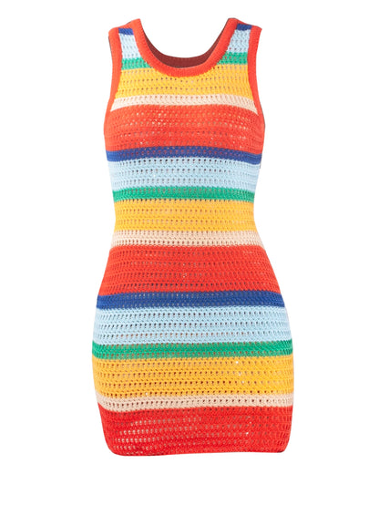 Women's Sleeveless Knit Mini Bodycon Dress Streetwear