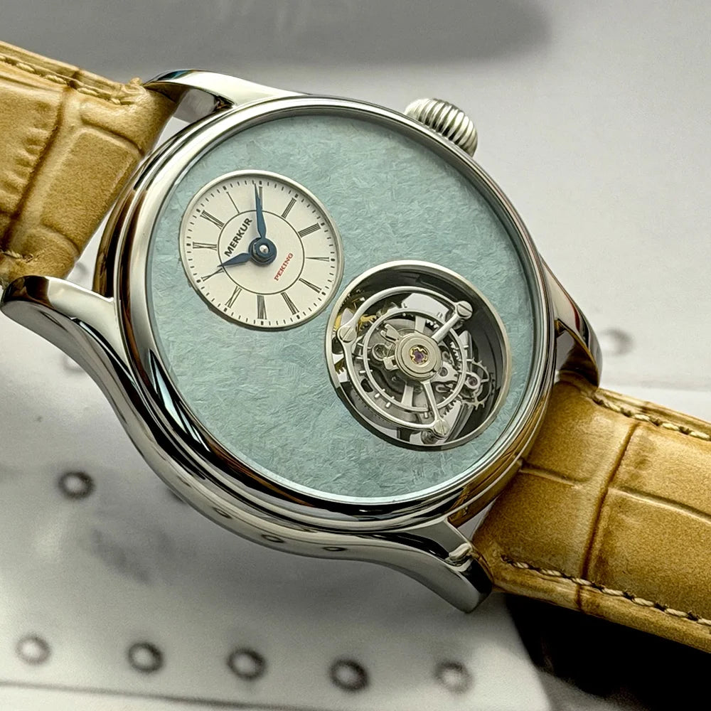 100% Tourbillon Watch Sapphire Watch Mechanical Wristwatches Waterproof 42mm