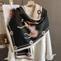 Luxury Winter Faux Cashmere Scarf Women 2025 fashionable Little horse thickened European and American warm Shawl