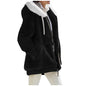 Herbst-Winter-Mode Damenmantel Neu Lässig Kapuzenreißverschluss Damenbekleidung Kaschmir Damen-Fleecejacke Einfarbige Damenmäntel