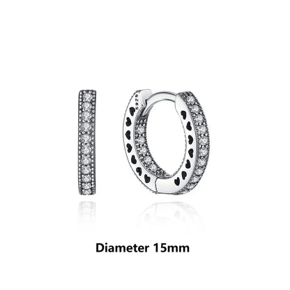 Original 925 Sterling Silber Ohrringe 2025 Stecker Creolen Kristall Ohrringe für Damen Roségold Krone Herz Unendlichkeit Biene Ohrring Schmuck