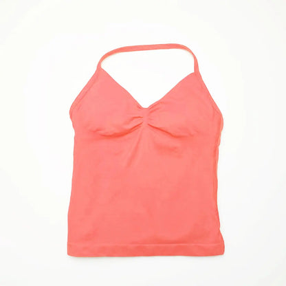 NCLAGEN Impact Longline Trägertop Sport Yoga Weste Damen Fitness Tank Top Gym Schöner offener Rücken BH Laufen Workout Neckholder