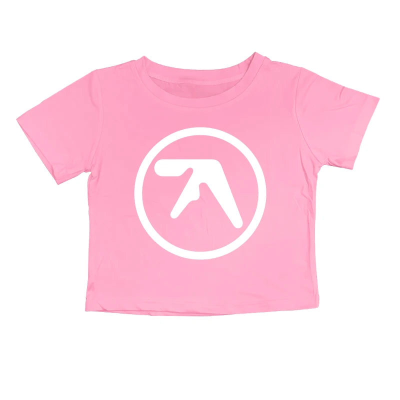 Punk Aphex Twin Print Oversize Hip Hop Women Crop Top Tee