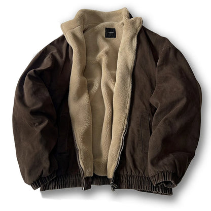 Japanische Vintage Polarfleece Jacke Herren Winter Hochwertige Dicke Jacke Koreanische Streetwear Lockeres Paar Trendiger Warmer Mantel Männlich