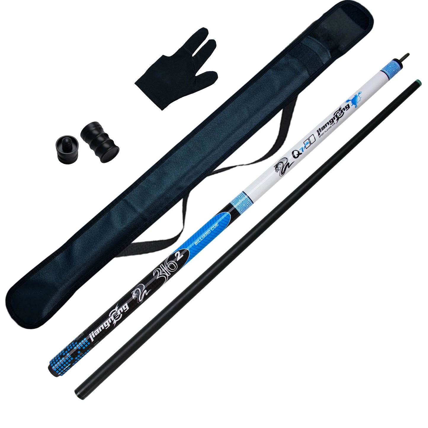 Viper 12.5mm Billiards Cue Bag Set Professional Carbon Fiber American Pool Cue Stick Smooth Shaft for Home and Bar Pool Games