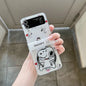Cute Cartoon Snoopy Charlie Brown Magnetic Holder Wireless Charge Phone Case For Samsung Galaxy Z Flip 7 6 5 4 3 Hard TPU Cover