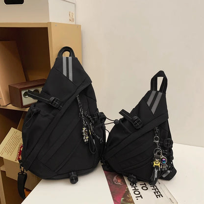 Trendige multifunktionale doppelte Schulter-Rucksack Sportbogen-Fahrrad-Herren-Umhängetasche Funktionelle Arbeitskleidung Brusttasche