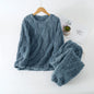 Autumn Winter Plaid O-Neck Pullover Top Loose Elastic Waist Trousers Sets Women's Pajamas Set 2 Pieces Woman Nightwear Sleepwear