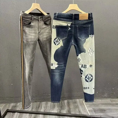 Jeans Herren Koreanisch Neu 2025 Slim Casual Bleistifthose Frühling Herbst Mode Skinny Lange Designer Kpop Männliche Herrenjeans Hosen