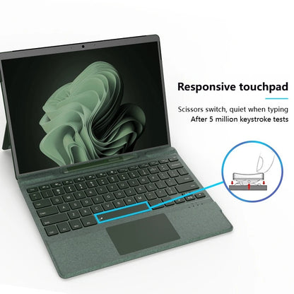 2025 New Color Microsoft Surface Pro 8/9/X/10/11 Bluetooth Magnetic Keyboard with Pen Slot,Touchpad and 7-color Backlit Keyboard