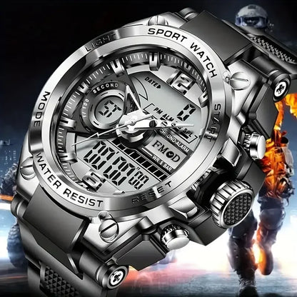 Digitale Herren-Stahl-Militär-Armbanduhr LED Quarz-Uhr Sportuhr Herren Große Uhren Herren Relogios Masculino