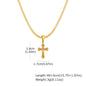 Hip Hop Cross Necklace for Men Women,50/55/60cm Stainless Steel Chic Cross Pendant,Christian Classic Jewelry Gifts
