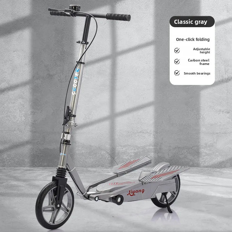 Wholesale Folding Kick Scooter with Shock Absorbers Dual Wing Design Commuting Portable Adult Student Scooter Kick Scooter