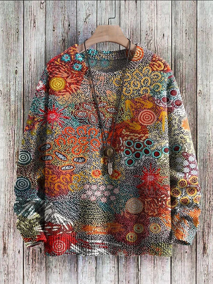 Vintage-Strickpullover mit Musterdruck für Damen und Herren