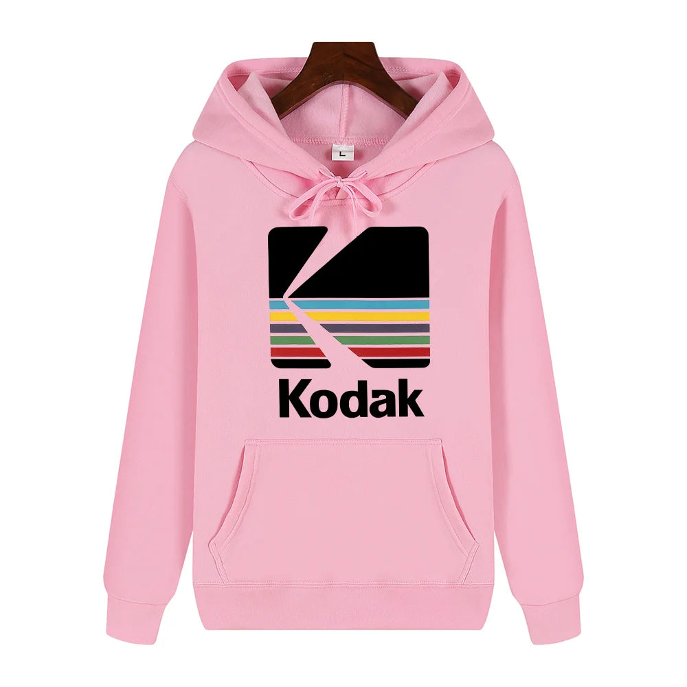 Kodak Brand Fashion Retro Y2K Print Autumn and Winter Men Sports Hoodie Outdoor Casual Casual Comfortable Street Jacket Clothing