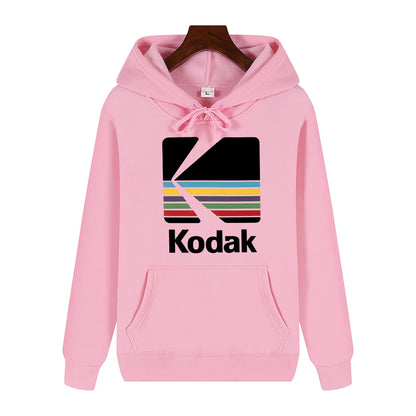 Kodak Brand Fashion Retro Y2K Print Autumn and Winter Men Sports Hoodie Outdoor Casual Casual Comfortable Street Jacket Clothing