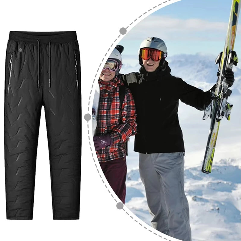Heated Pants for Men Women, Thick Electric 10 Zones Heating Trousers Winter Outdoor Warm Thermal Trousers (Battery Not Included)