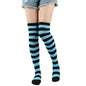 1 Paar stylische knielange JK-Socken, Damen-Streifensocken, hohe Socken, Mädchen-Oberschenkel-Socken. Mehrfarbige gestreifte niedliche Socken
