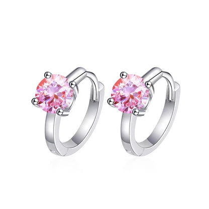 Moissanite Small Hoop Earrings Lab Diamond Hoop Huggies Earrings Sterling Silver Cartilage Earrings for Women Girls Teens