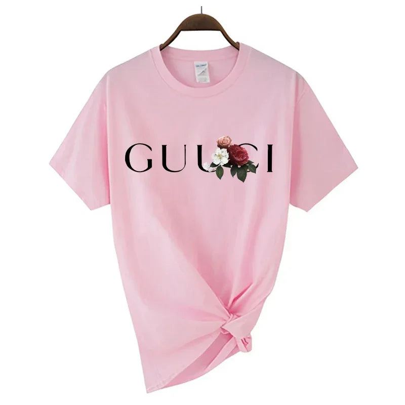 Hochwertiges Damen-T-Shirt mit Buchstaben-Print, lässige Bluse, Oberteile, Sommer, klassischer Stil, Kurzarm, Damen, Harajuku, Y2K-Tee