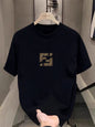 F Family Trendmuster Reine Baumwolle Herren- und Damen-Basis-Shirt, Rundhals Kurzarm T-Shirt Paar Print Frühling und Herbst