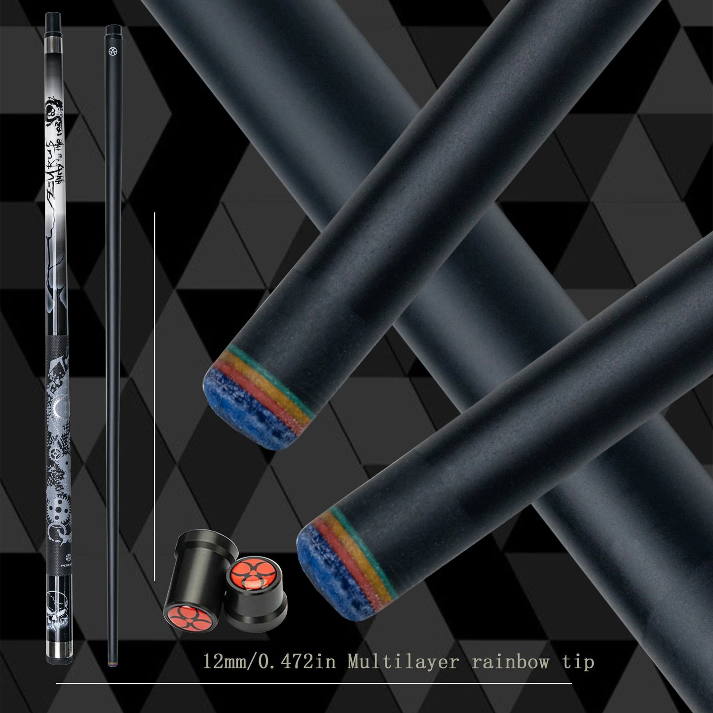 13mm Carbon Fiber Maple Pool Cue Shaft Kit