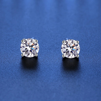 VVS1 Moissanite Studs | D Color 925 Silver GRA