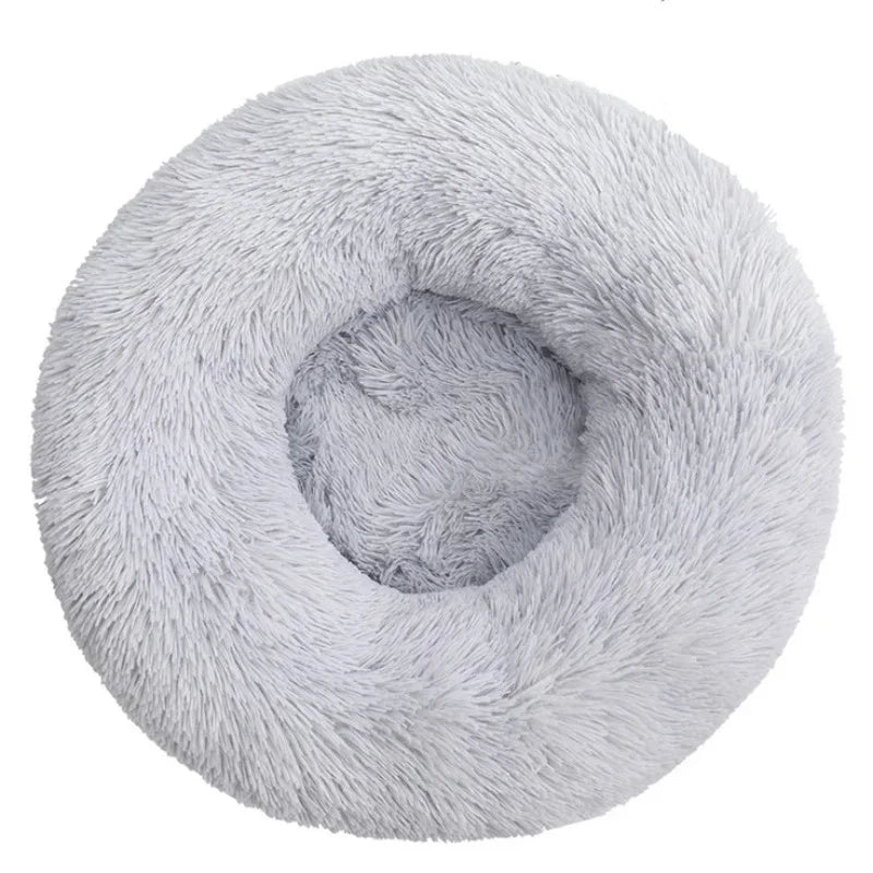 40-90cm Rundes Haustierbett für große Hunde Super Weiches Katzenbett Langes Plüsch Hundebett für mittlere Hunde Winter Warmes Schlafplatz