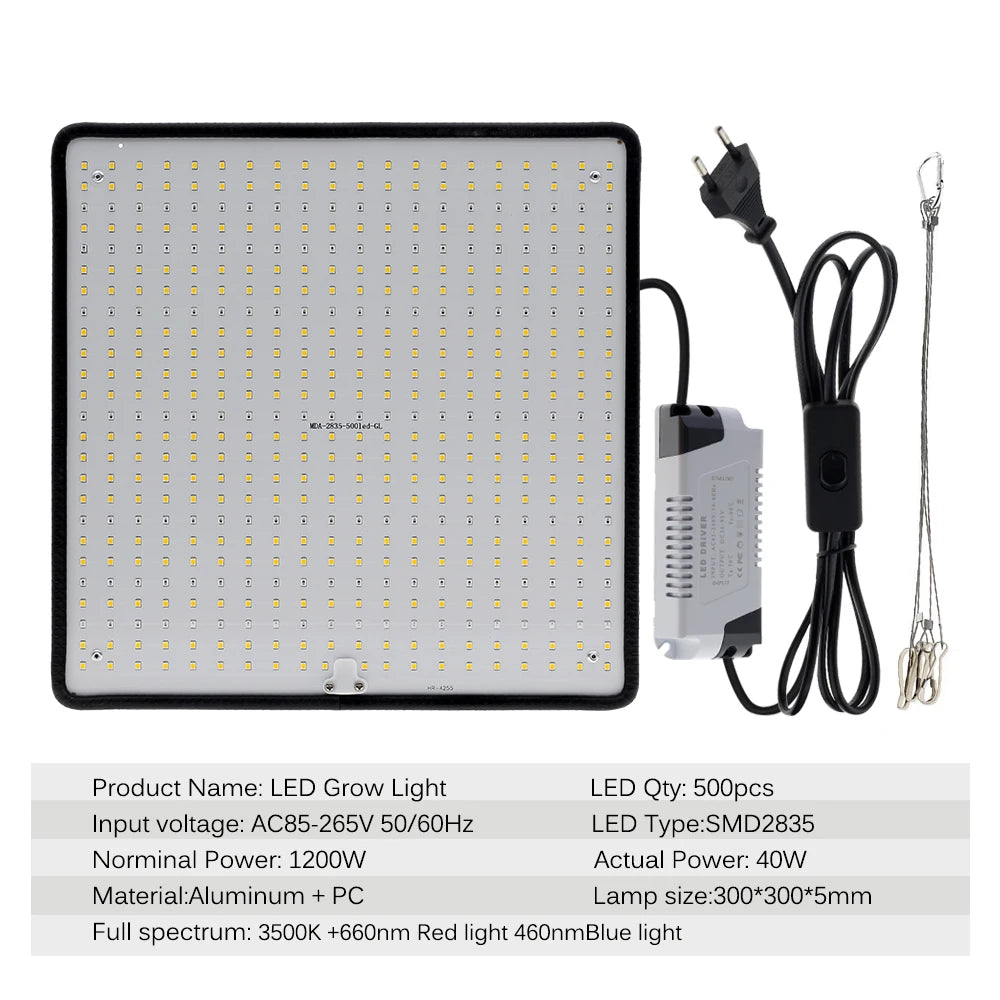 LED-Pflanzenlampe Vollspektrum Phyto Lampe AC85-240V 40W Für Indoor Growzelt Pflanzenwachstumslampe