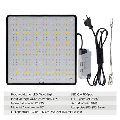 LED-Pflanzenlampe Vollspektrum Phyto Lampe AC85-240V 40W Für Indoor Growzelt Pflanzenwachstumslampe