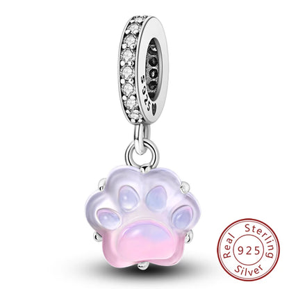 Charm 925 Sterling Silver Pink Pendant Charm Fit Original Charm Bracelet Necklace Beads DIY Jewerlry Accessories