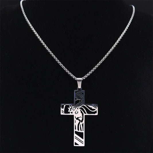 Crown of Thorns Jesus Cross Necklace – Gold Plated