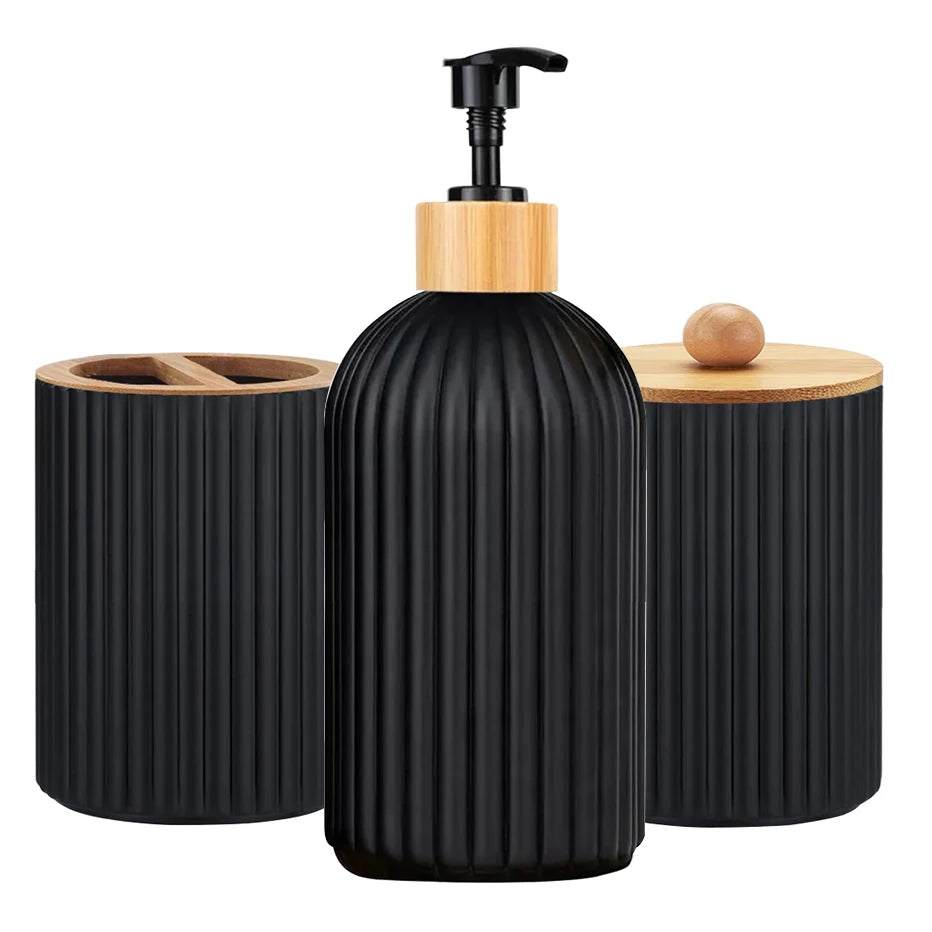 Bathroom Soap Dispenser & Toothbrush Holder Organizer