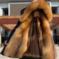 2025 New Casual Down Fox Fur Men's Clothing Coat Winter Jackets Mens Men Jacket