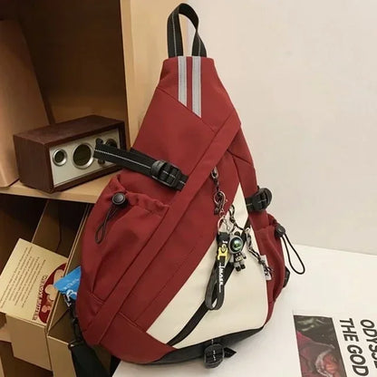 NEU Hip Hop Sport Motorrad Rucksack Männer Frauen Multifunktions Wasserdichte Reise Einzel Schulter Schultasche Crossbody Brusttaschen