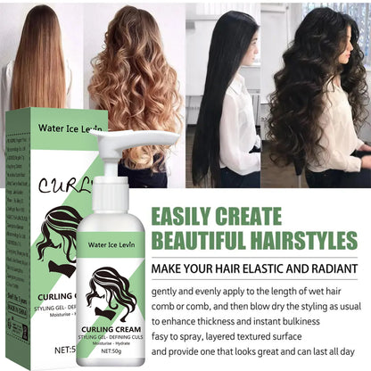 Locken-Stylingcreme, feuchtigkeitsspendende und glättende Formel, verbessert die Elastizität und den Glanz von lockigem Haar, einfach zu stylen