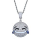 Gold Silber Farbe CZ Lustiger Gesichtsanhänger Halskette Iced Out Zirkonia Stern Herz Lächeln Charme Halsketten Männer Frauen Hip Hop Schmuck