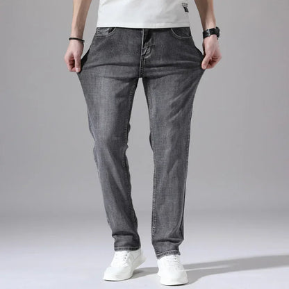 Men's Cotton Stretch Jeans – Slim Straight Lightweight