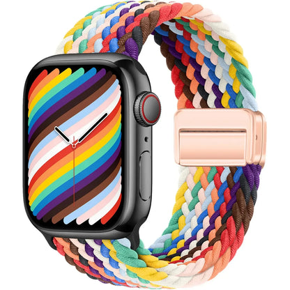 Geflochtenes Armband für Apple Watch 44mm 40mm 45mm 49mm 41mm 38mm Schnallenarmband iWatch Series SE 7 3 6 8 9 Ultra 2 Magnetisches Armband