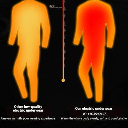 52 Areas Heated Underwear Skiing Electric Heated Skiing Underwear Winter Snowboarding Thermal Underwear Women Men Heating Jacket