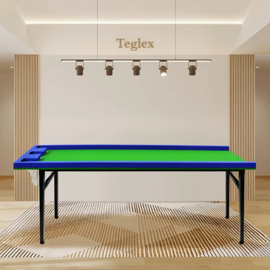 Five Points Pool Table Home Training Snooker Pocket Wooden Hole Foldable Iron Legs Playing