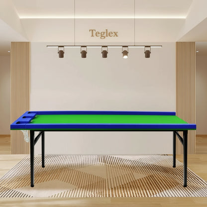 Five Points Pool Table Home Training Snooker Pocket Wooden Hole Foldable Iron Legs Playing