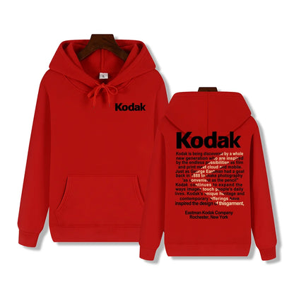 Kodak Print Fashion Men‘s Sportswear Autumn Winter Daily Street Casual Comfortable Loose Sports Hoodie