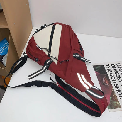 Trendige multifunktionale doppelte Schulter-Rucksack Sportbogen-Fahrrad-Herren-Umhängetasche Funktionelle Arbeitskleidung Brusttasche