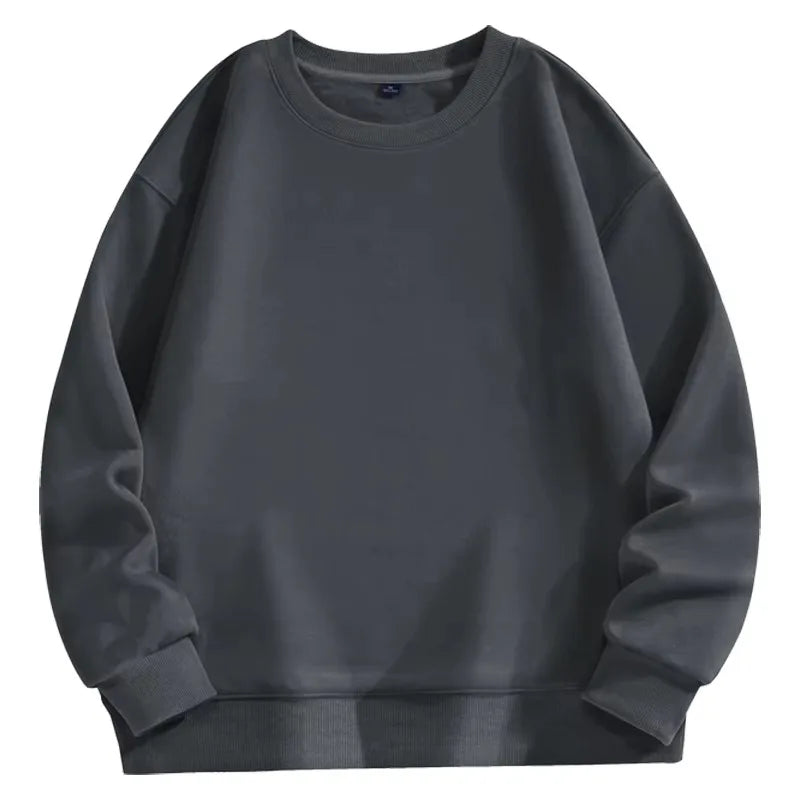 Trendiges vielseitiges Sweatshirt Herren einfarbig Herbst und Winter heiß begehrt schlicht und bequem Unisex Rundhals-Sweatshirt