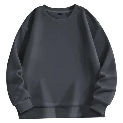 Trendiges vielseitiges Sweatshirt Herren einfarbig Herbst und Winter heiß begehrt schlicht und bequem Unisex Rundhals-Sweatshirt