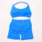 2Pcs Impacts Gym Set Tank Tops High Waist Scrunch Seamless Shorts Gym Suit Fitness Clothes Activewear Workout