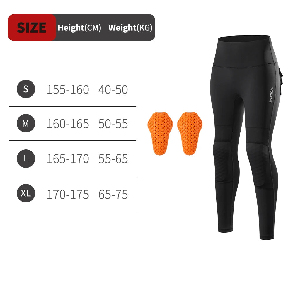 WOSAWE Women Motorcycle Trousers Slim Fit High-waisted Elastic Women's Riding Pants Soft Comfortable With CE Protection Gears