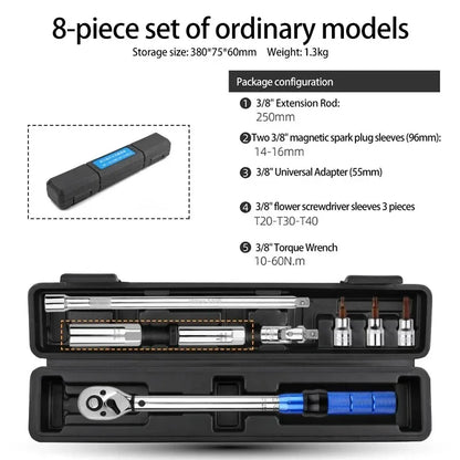 Ultra-Thin 3/8" Torque Wrench 10-60Nm Spark Plug Kit