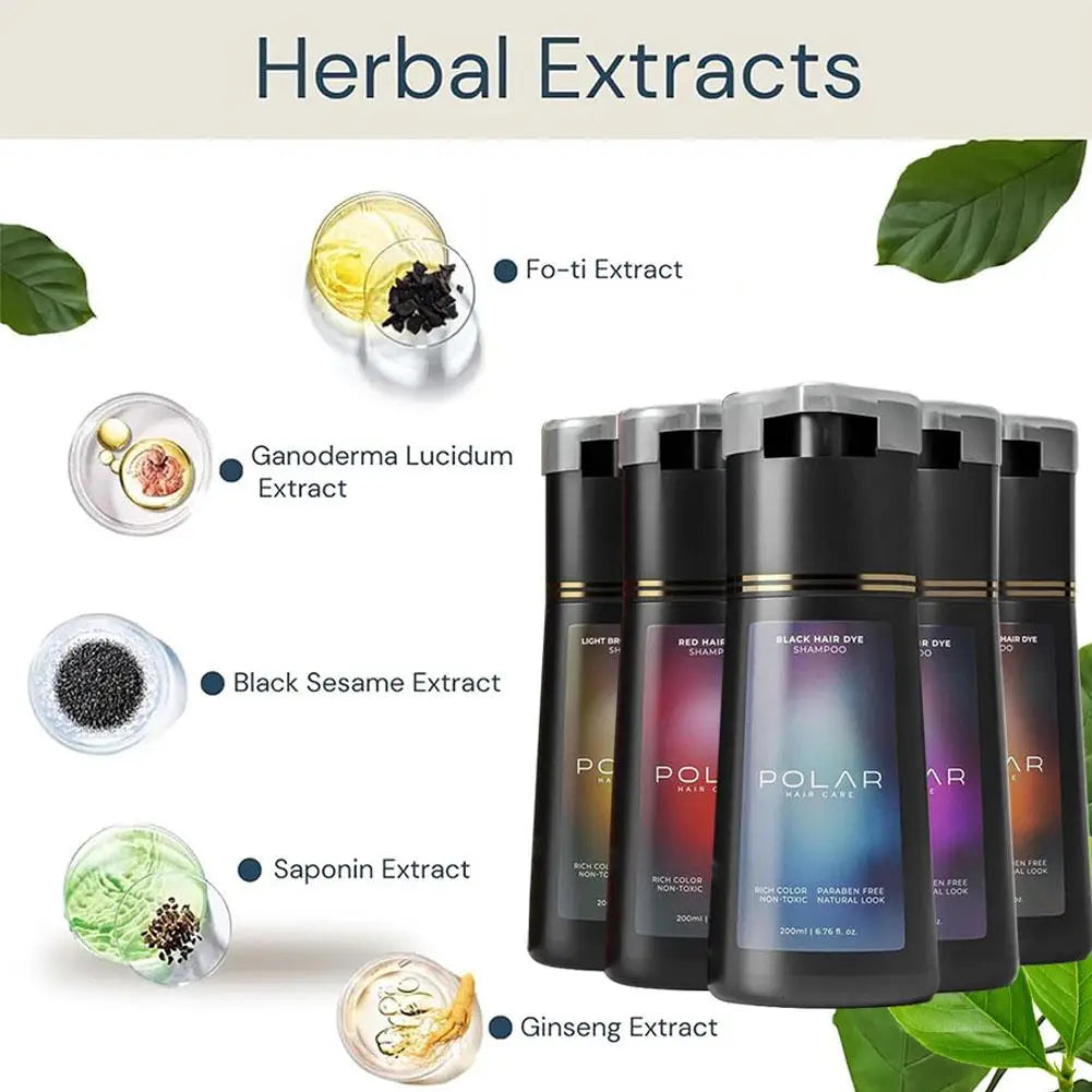Haarfärbe-Shampoo 3-in-1 Instant Haarfärbe-Shampoo pflegend langanhaltende Farbe für Frauen & Männer Grauhaarabdeckung 200 ml